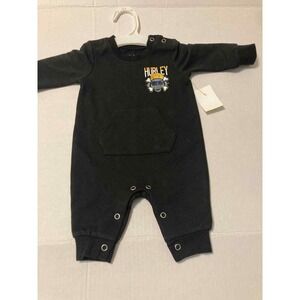 Hurley Infant Romper Size 3M We Run This Beach Black‎